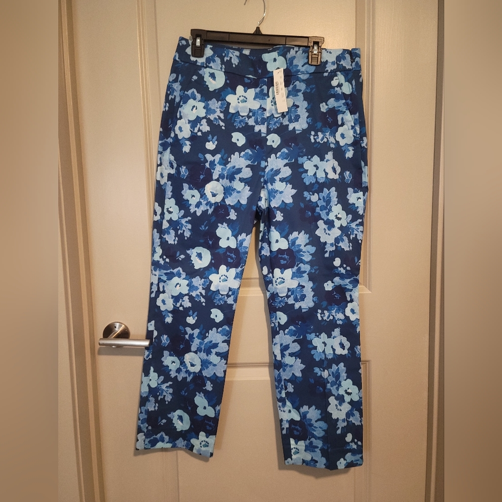 J. Crew Remi pant in watercolor begonias print